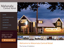 Tablet Screenshot of matamatacentralmotel.co.nz